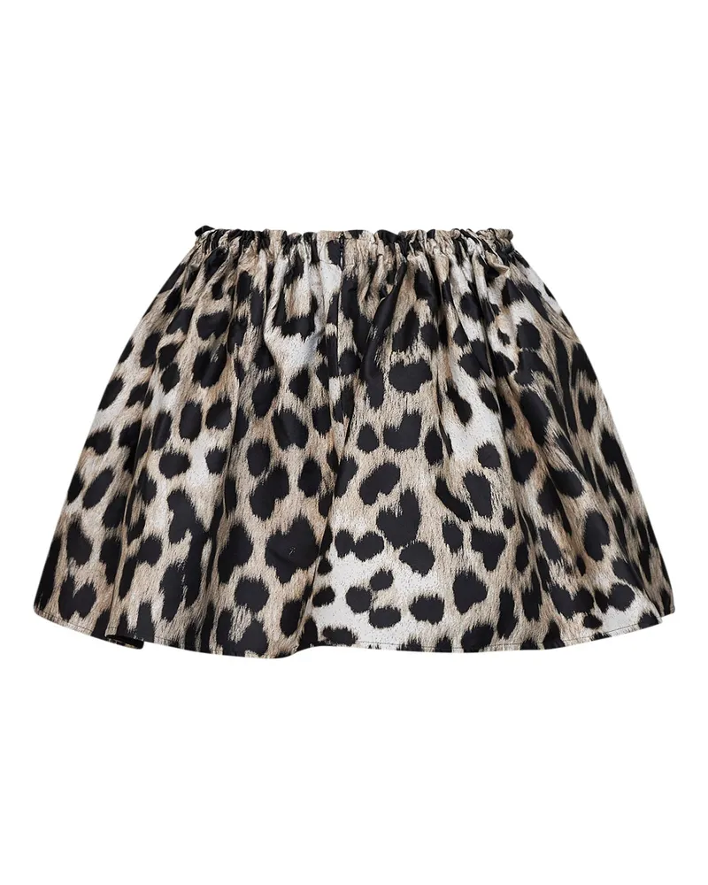 Givenchy Women's Mini Skirt Leopard Jacquard Beige Multicolour Polyester Multicolor