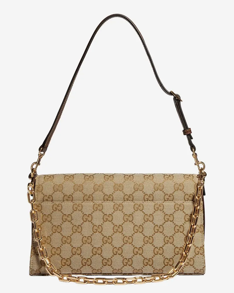 Gucci Horsebit Ristretto Shoulder Bag — Beige Beige