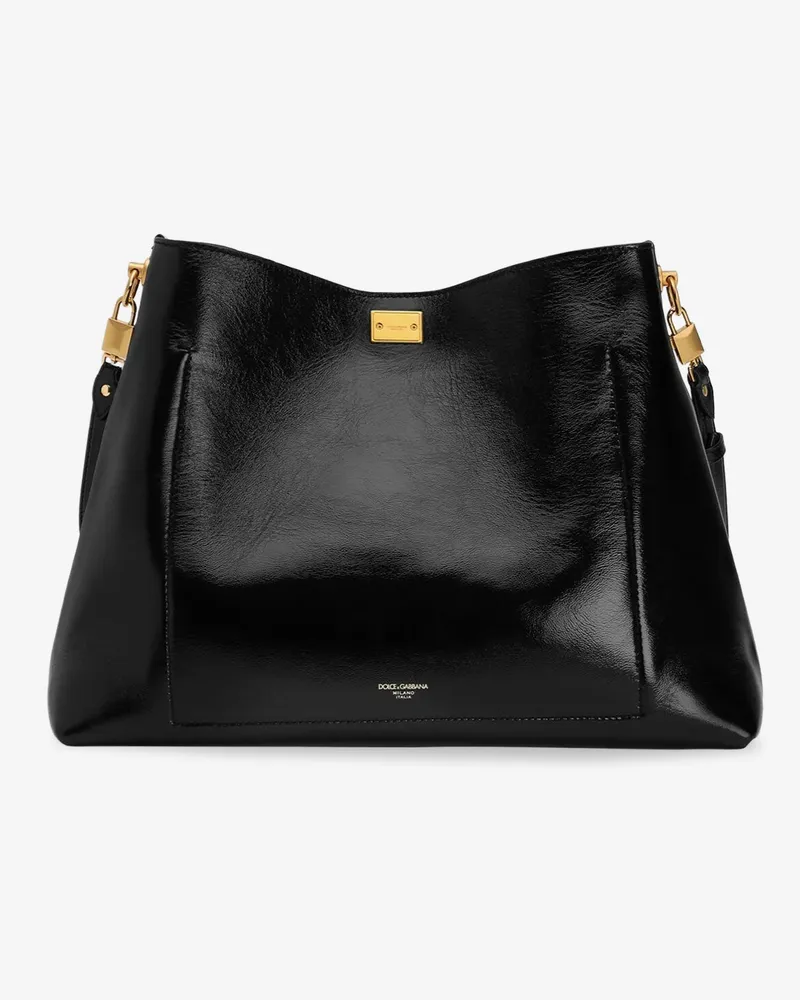 Dolce & Gabbana Women's Crossbody Bag Vittoria Black Leather Shoulder Black