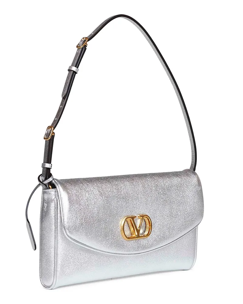Valentino Garavani DeVain Shoulder Bag — Silver Silver