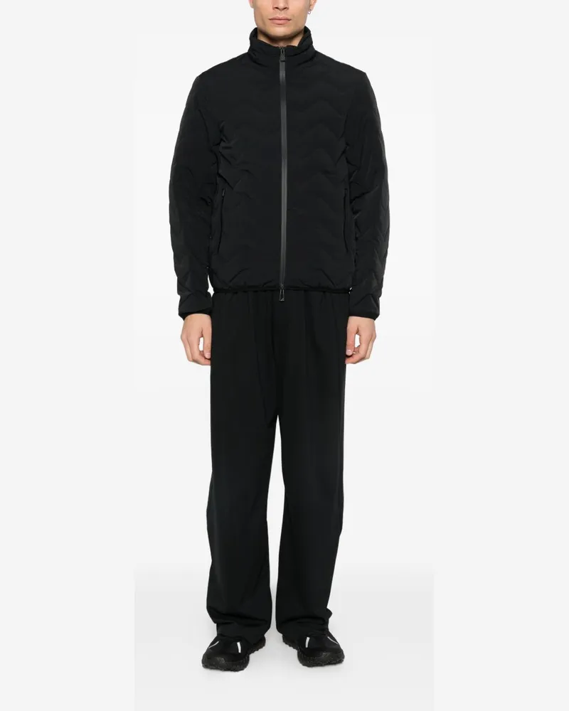 Emporio Armani Chevron Quilted Down Jacket — Black Black