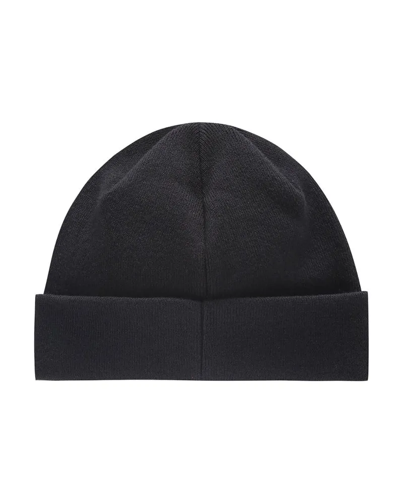 HUGO BOSS 50464420001 Wool-Cotton Blend Beanie — Black Black