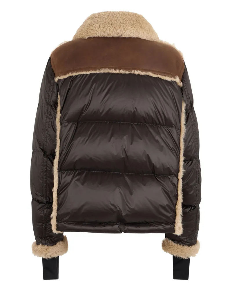 Moncler Men's Padded Jacket Argens Nappa & Shearling Brown Polyamide Down Brown