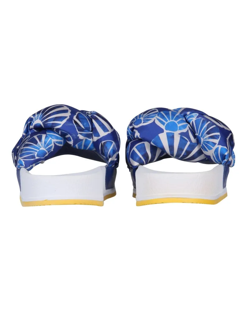 La DoubleJ Braided Slide Sandals — Blue Blue