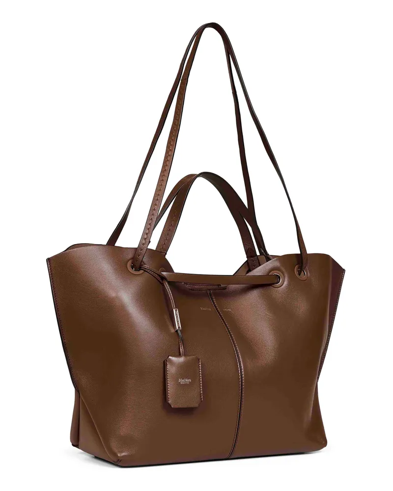 Max Mara Women's Shopper Bag Mixeddouble Brown Polyamide Handbags Hand Brown