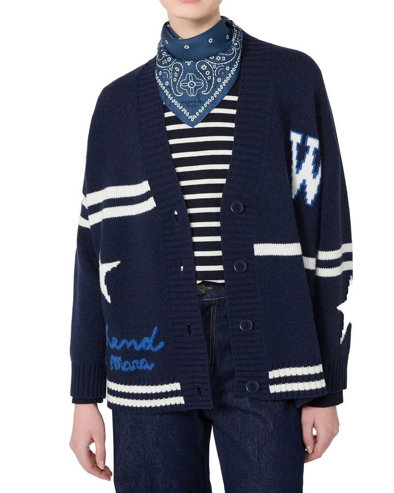 Max Mara Virgin Wool Cardigan — Navy Navy