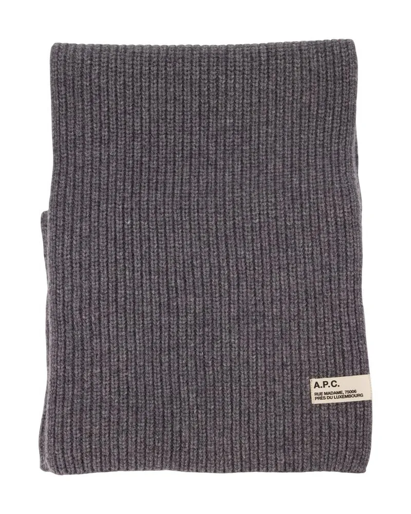 A.P.C. Unisex Sasha Scarf -  Wool Grey Accessories Gray