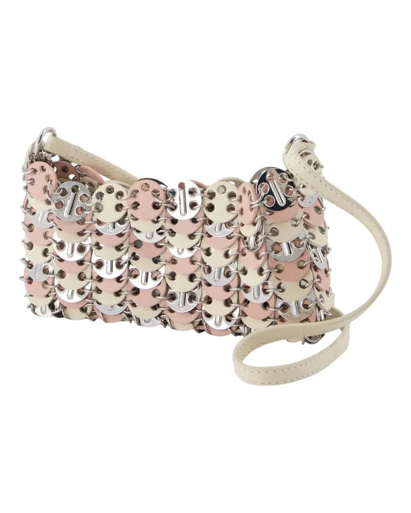 Paco Rabanne Women's Shoulder Bag -  Leather Silver Calfskin Shoulder-Hobo-Bags Silver