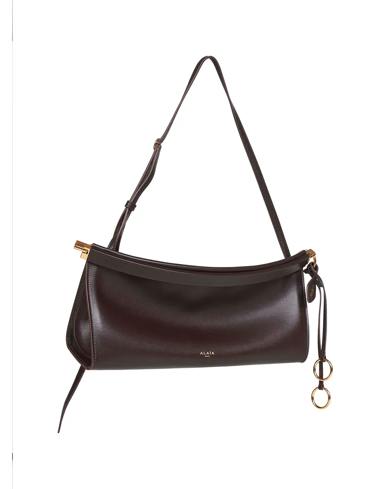 Alaïa Women's Shoulder Bag Le Click East West Brown Calf Leather Brown