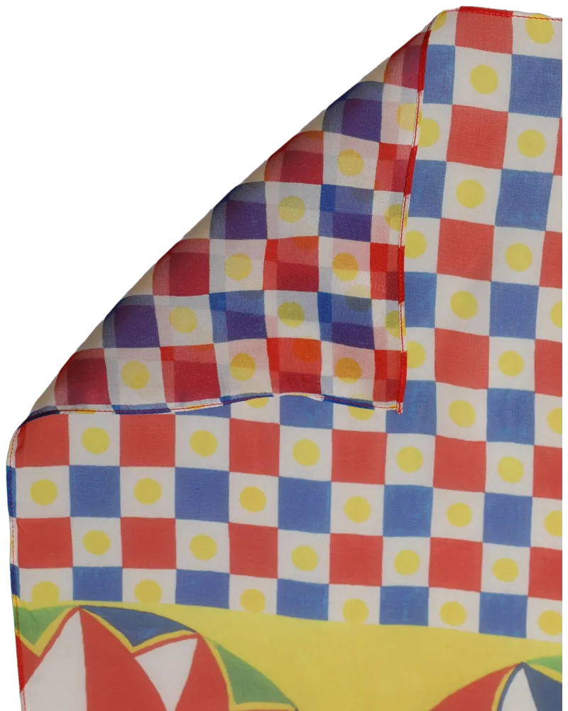 Dolce & Gabbana Carretto Print Silk Scarf — Multicolor Multicolor