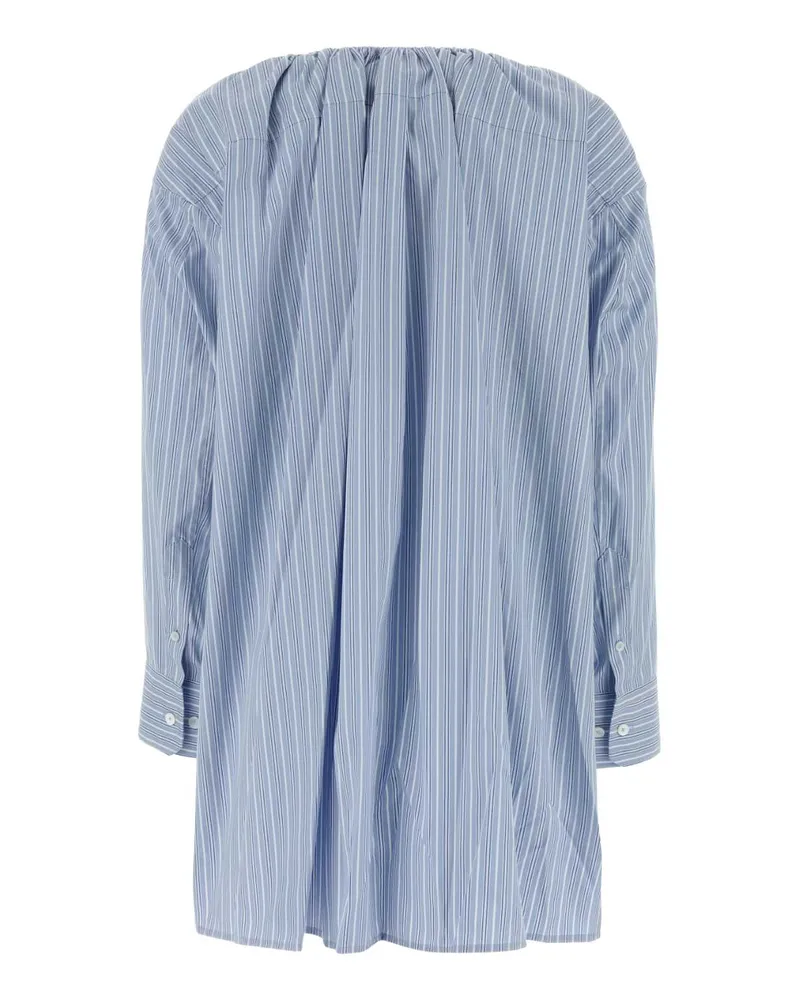 Alexander Wang Women's Embroidered Poplin Shirt Dress Lightbluestripe Exterior: Cotton Abiti Blue