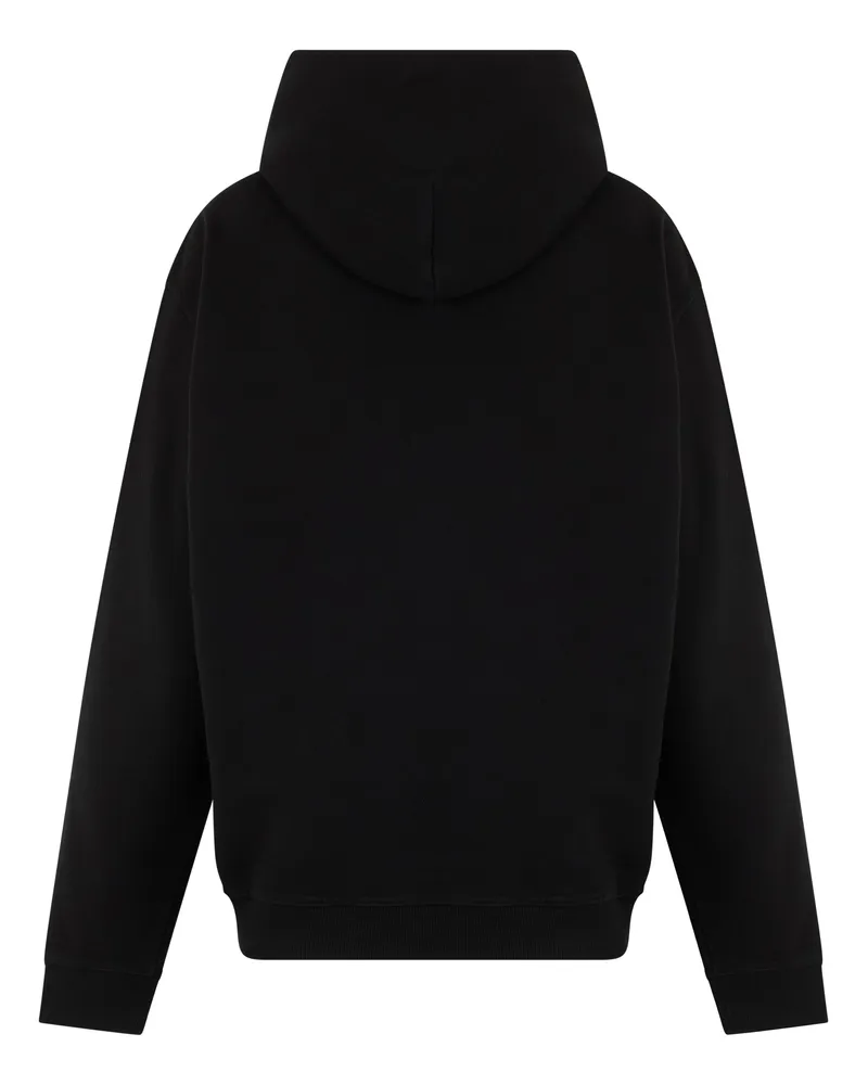 Maison Margiela Embroidered Cotton Hoodie — Black Black