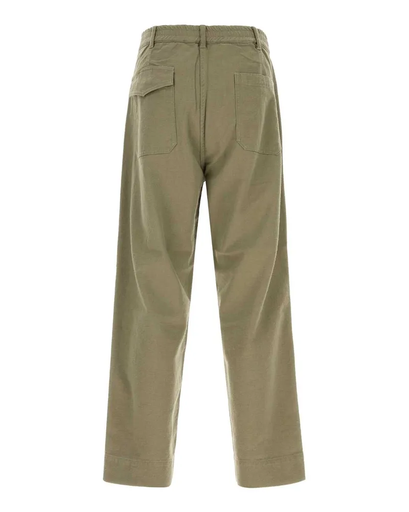 nanamica Men's Sage Green Twill Pant Khakibeige Exterior: Cotton Silk Pantaloni Trousers Beige