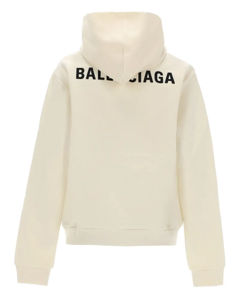 Balenciaga Cotton Logo Sweatshirt — Ivory Ivory