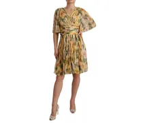 Pleated Maxi Dress — Yellow