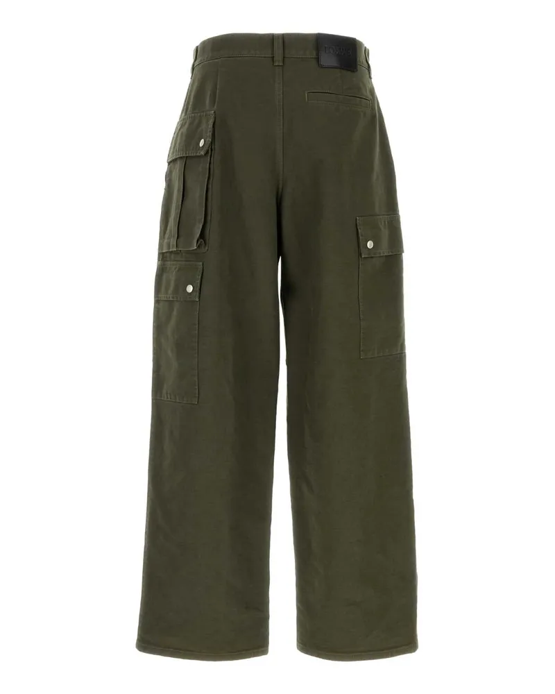 Loewe Men's Khaki Cotton Cargo Pant Khakigreen Exterior: Pantaloni Green