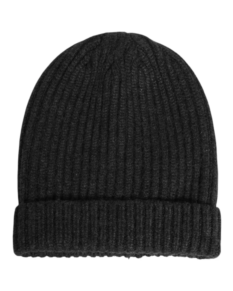 Dolce & Gabbana Black Cashmere Knitted Beanie Men Capello Hat Black