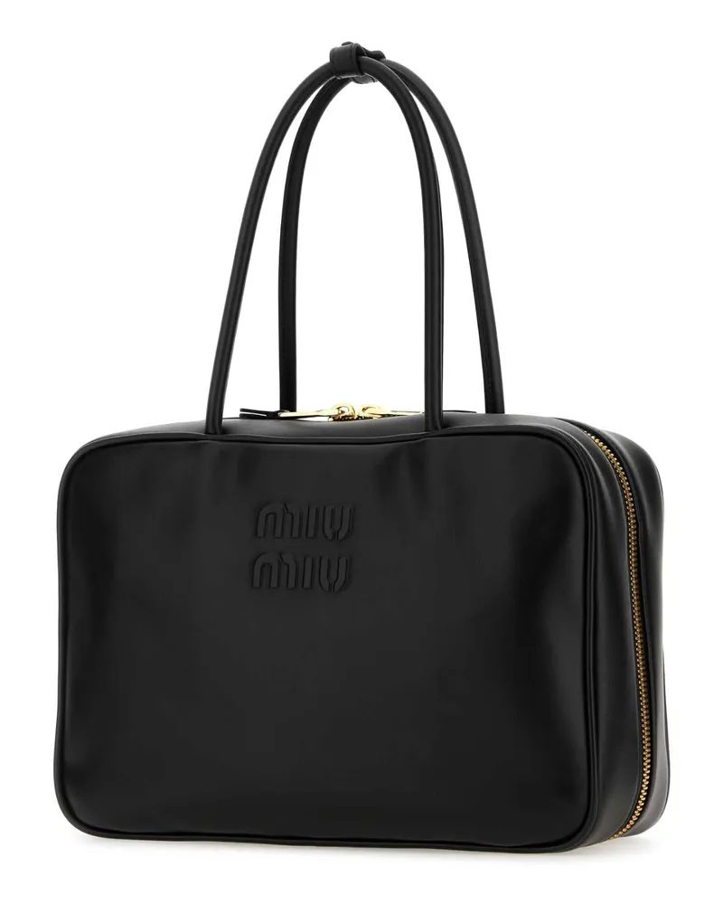 Miu Miu Women's Black Leather Handbag Nero Vitello Borse A Mano Bag Black