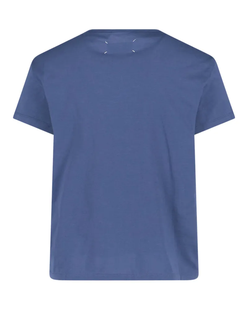 Maison Margiela Men's T-Shirts And Polos Blue Cotton Blue