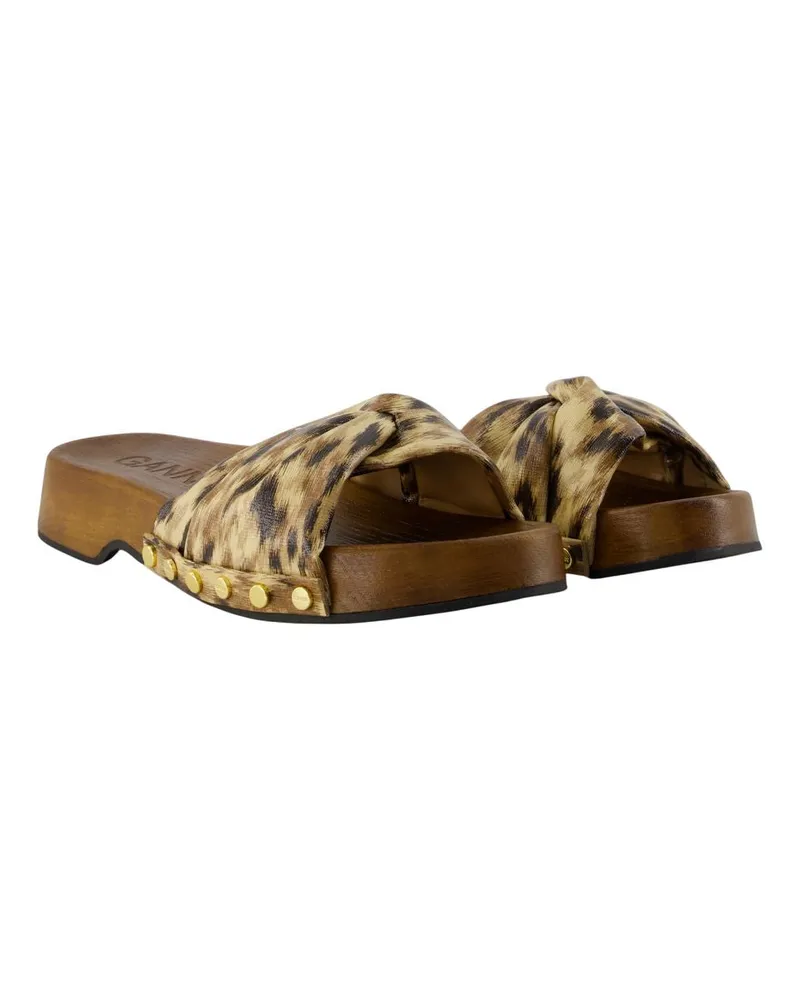 Ganni Women's Tia Fairy Mules -  Synthetic Multicolor Shoes Flat-Shoes Brown