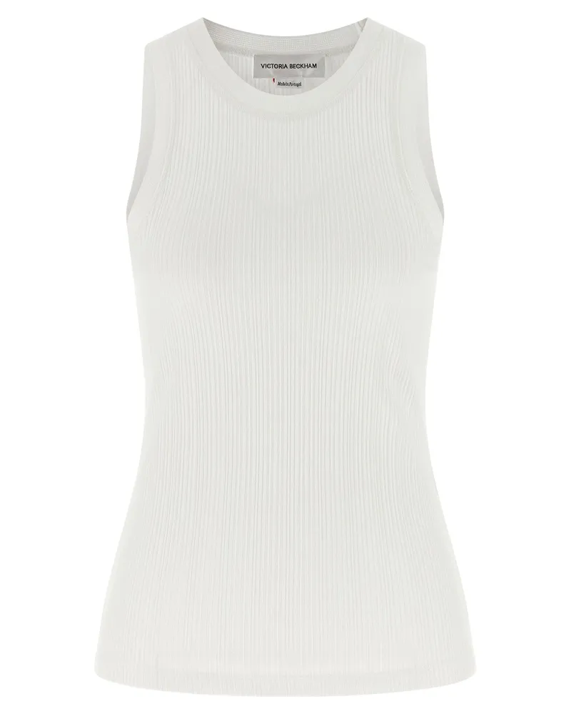 Victoria Beckham Women's White Cotton Sleeveles T-Shirt White