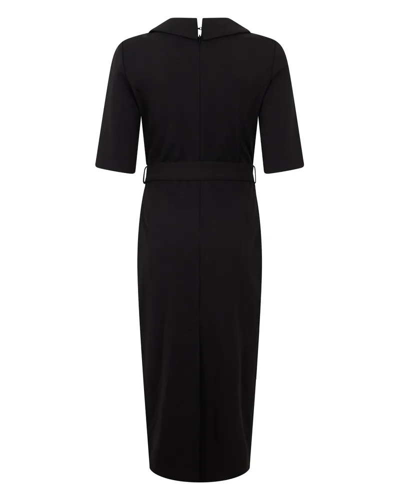Pinko Women's Fitted Dress With Belt, Black Viscose Black