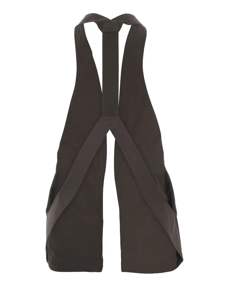 Rick Owens Men's Sleeveless Gilet Bauhaus Brown Cotton Blazers Jacket Brown
