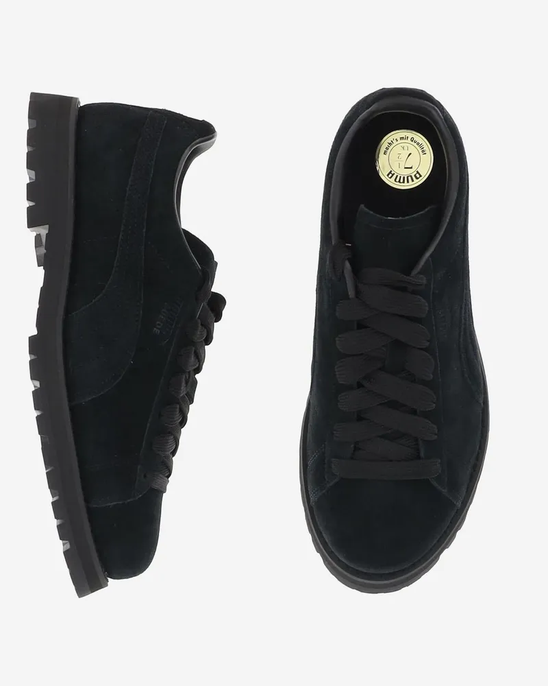 Puma Unisex Trainers Suede Black Leather Sneaker Black