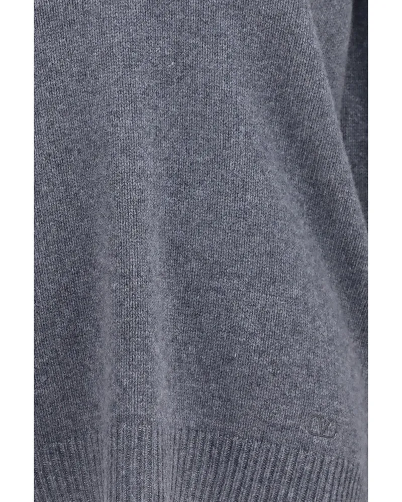 Valentino Garavani Women's Cashmere Sweater Grey Melange Tops Top Gray
