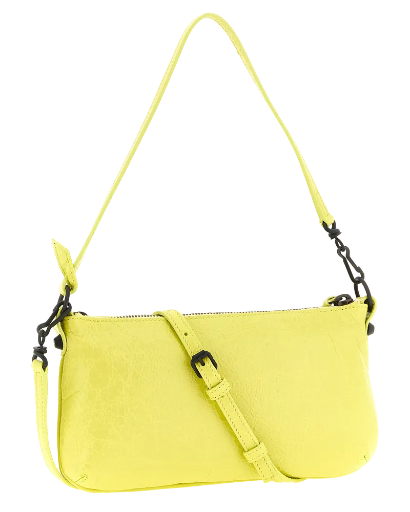 Balenciaga Le City Lambskin Leather Shoulder Bag — Yellow Yellow