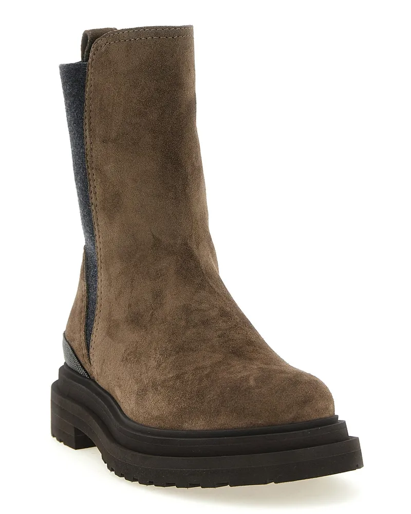 Brunello Cucinelli Ankle Boot — Taupe Taupe