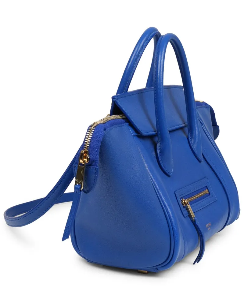 Celine Women's Luggage Handbag Blue Leather Lamb Handbags Hand Bags Blue