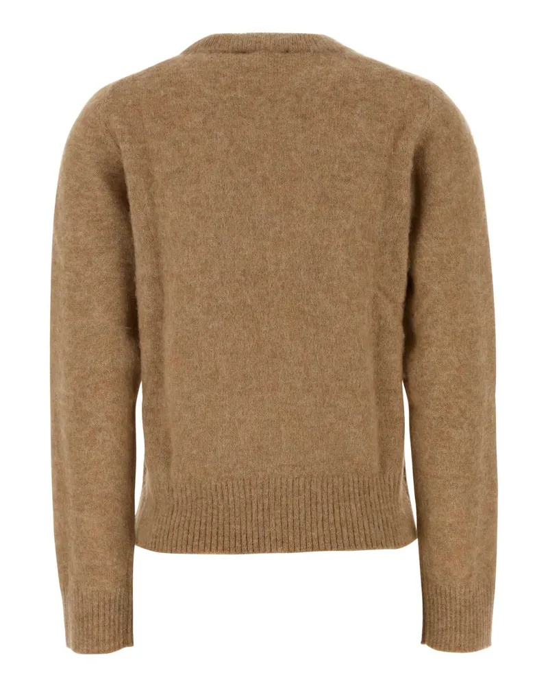 Ganni Women's Camel Alpaca Blend Sweater Exterior: Nylon Wool Maglieria Camel