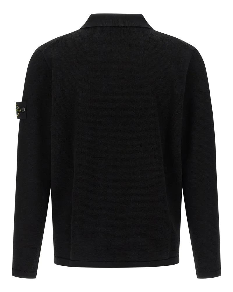 Stone Island Men's Black Cotton Polo Shirt Black