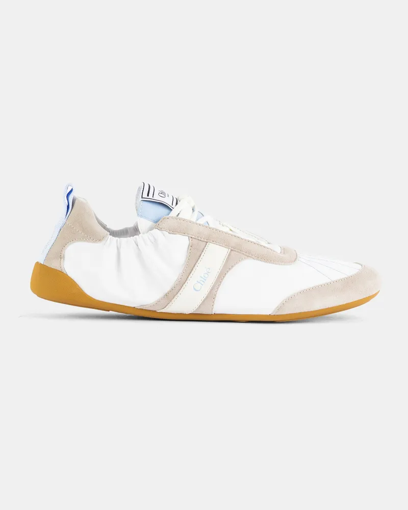 Chloé Women's Flat Kick Sneaker White Dreamy Blue Gum Sole White