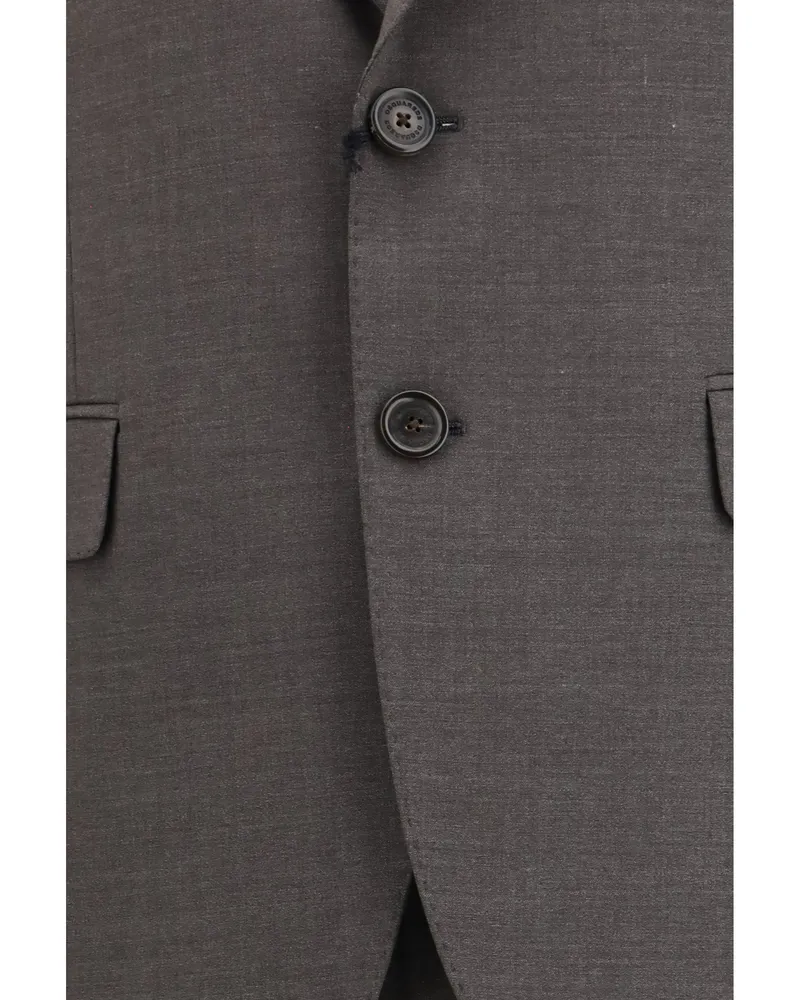 Dsquared2 Single-Breasted Wool-Blend Pant Suit — Gray Gray
