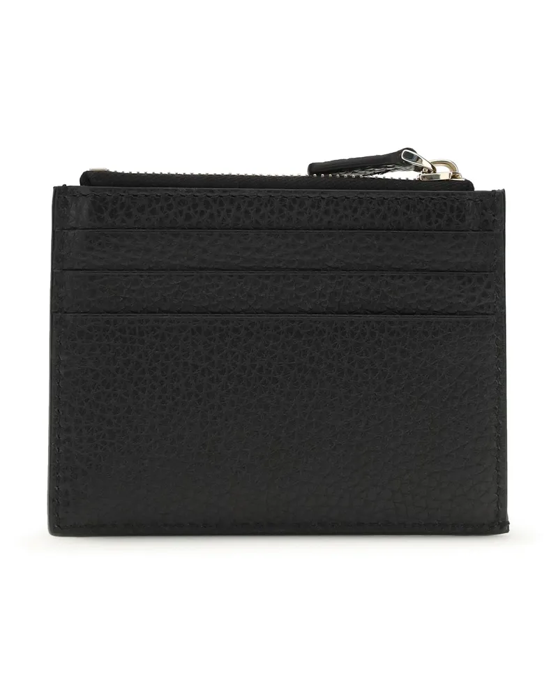 Valentino Garavani Women's Rockstud Zip Card Holder Nero Calf Leather Bos Taurus Wallet Black