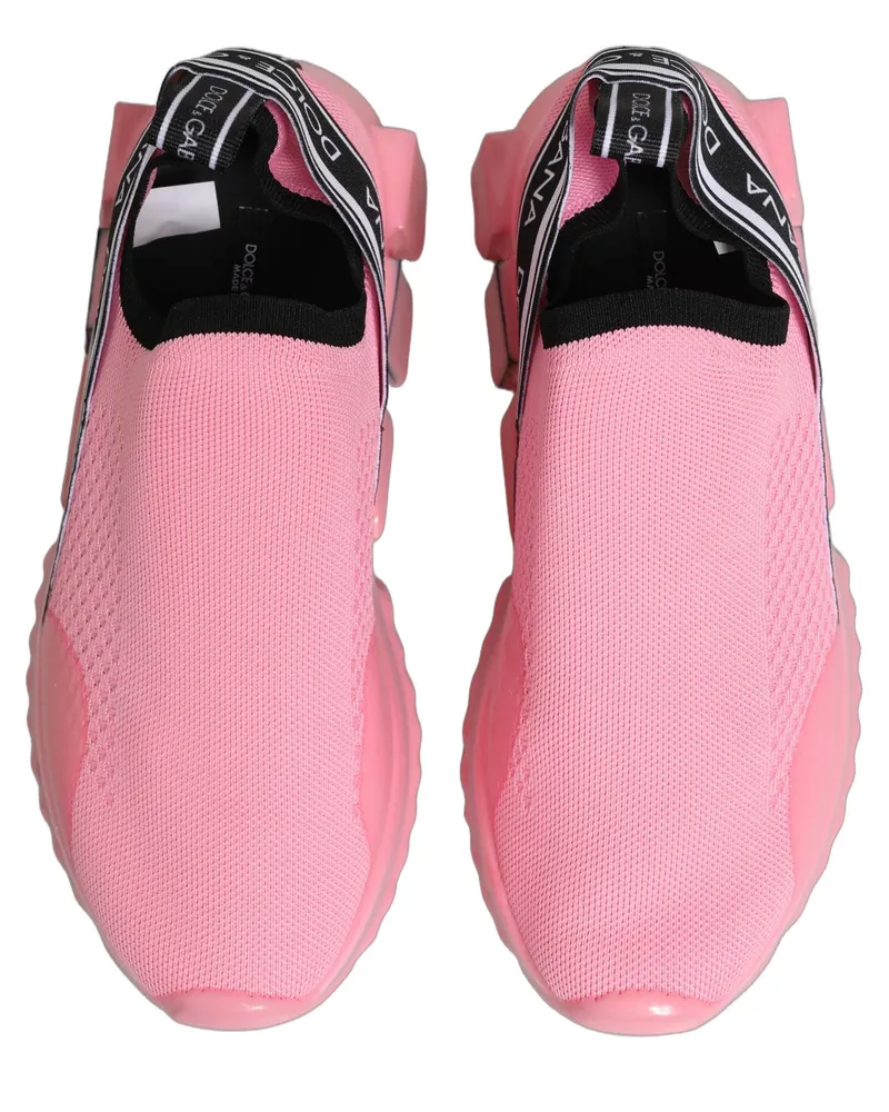 Dolce & Gabbana Women's Pink Slip On Low Top Sorrento Sneakers Shoes Pink