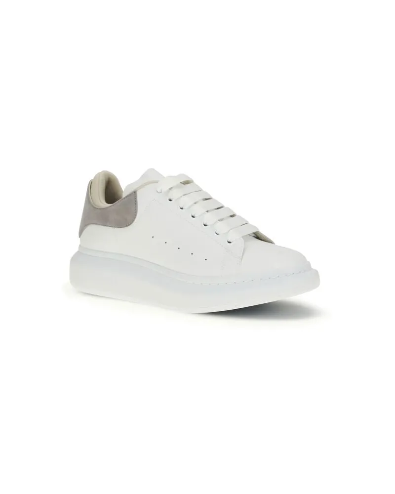 Alexander McQueen Men's White Calf Leather Bos Taurus Chunky Sneakers White
