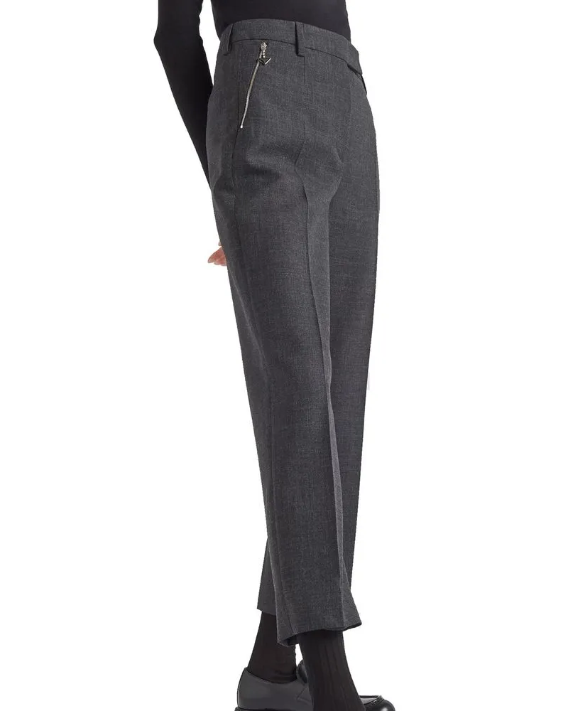 Prada Virgin Wool Trousers — Gray Gray