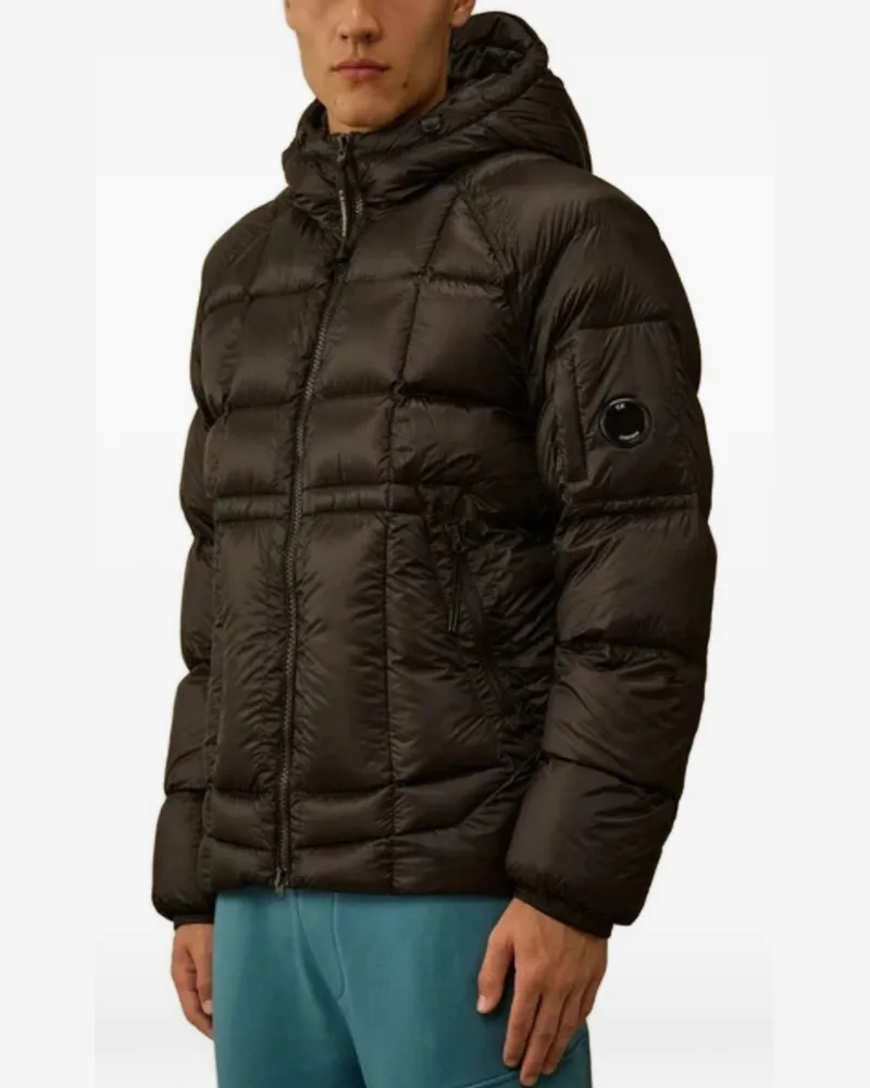 C.P. Company Men's Hooded Puffer Jacket D.d. Shell Black Polyamide Padded & Down Black