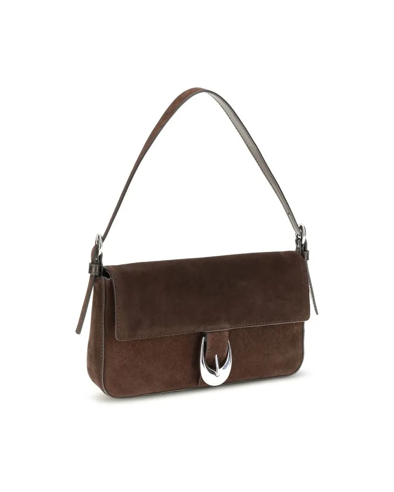 STAUD Women's Brown Calf Leather Bos Taurus Shoulder Bag Brown