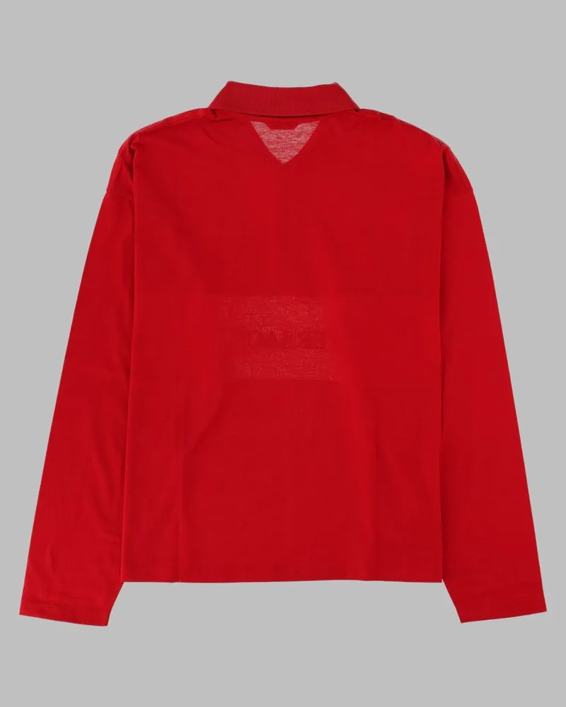 Versace Logo-Embroidered Cotton Polo — Red Red
