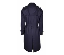 Cotton Double-Breasted Trench Coat — Navy