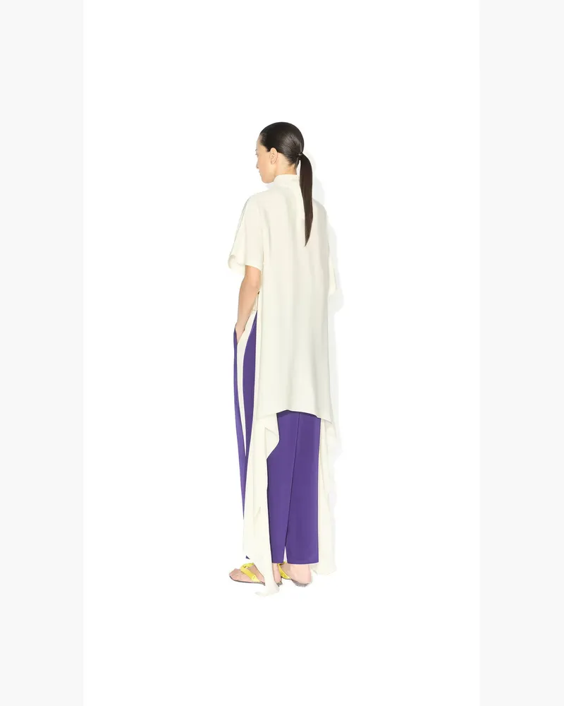Alaïa Women's Top Asymétrique En Viscose Satin Crème Beige Beige