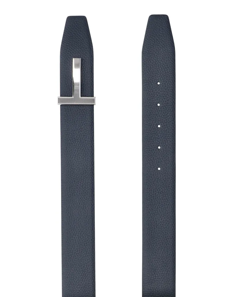 Tom Ford Men's Belts Blue Calf Leather Blue