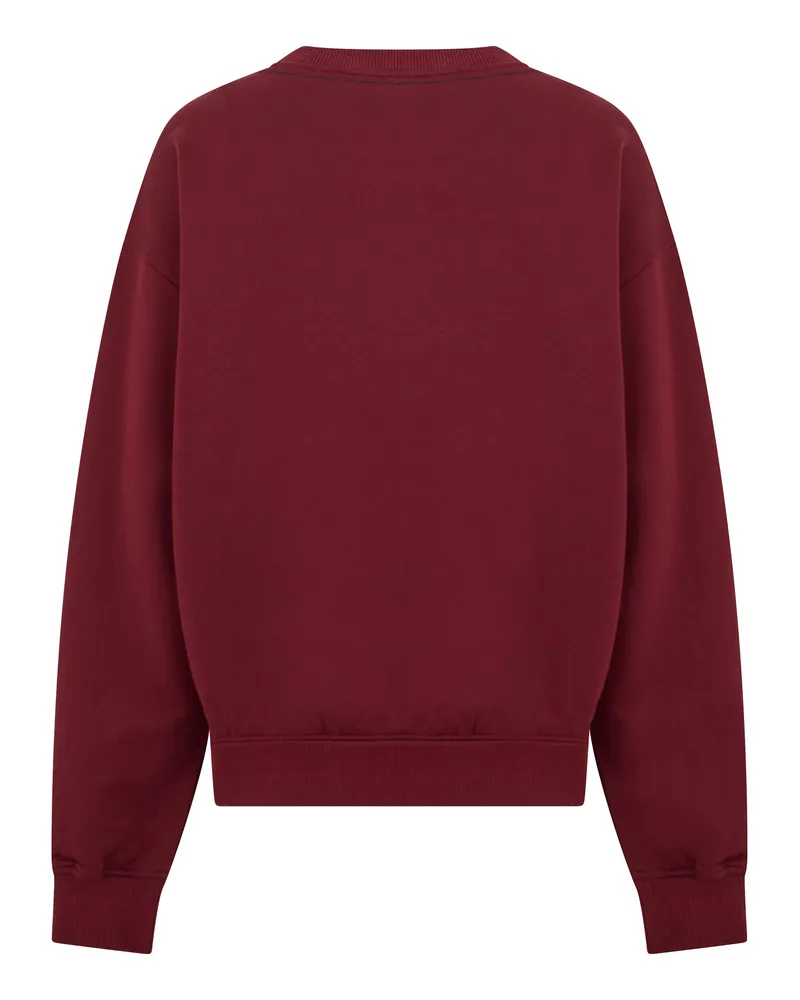Dolce & Gabbana Men's Crew Neck Sweatshirt Burgundy Cotton Sweatshirts Sweater Burgundy