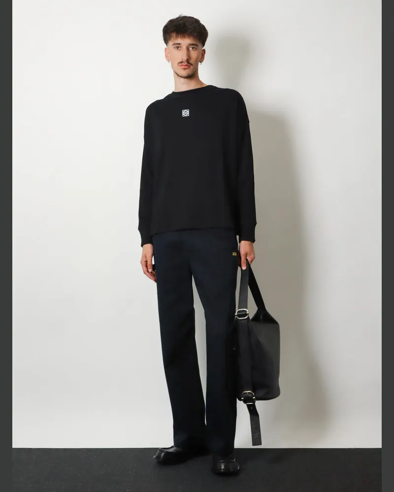 Loewe Men's T-Shirt Ribbed Cotton Black T-Shirts And Polos Black