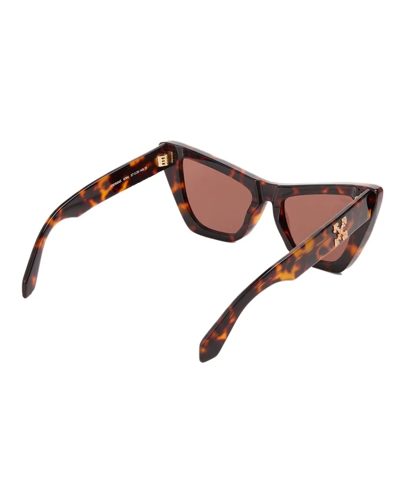 OFF-WHITE Women's Edvard Arrow Logo Sunglasses Brown Accessories Brown