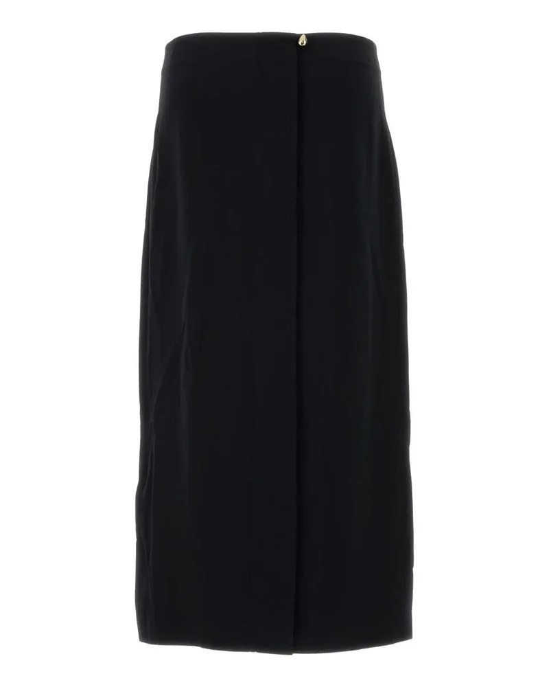Carven Acetate Viscose Midi Skirt — Black Black